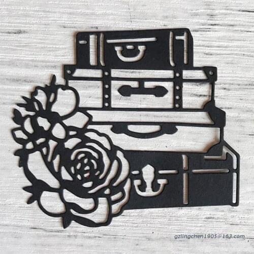 P8DE Scrapbooking Luggage Flower Embossing Carbon Steel Printing Cutting Die Mold
