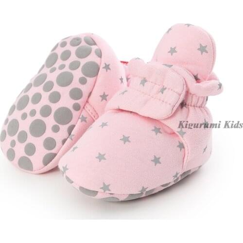 Baby Girl First Walkers Infant Shoes Pink Cotton Thicken Star Winter Warm Newborn Shoes Toddler Girl Booties Cute Princess Shoes