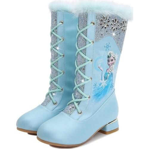 Girls High Heel Boots 2020 Winter New Aisha Princess Fashion Boots Girls Shoes Warm Snow Boots with Velvet Knight Martin Thigh