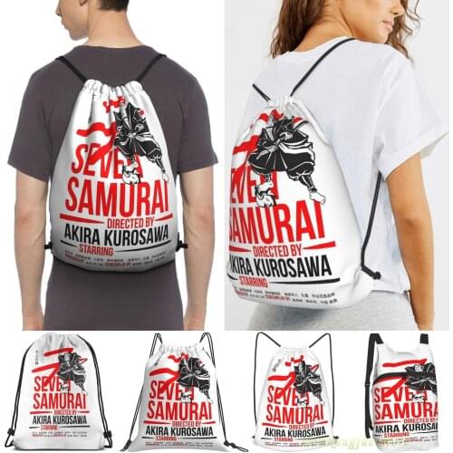 Seven Samurai Women Purpose Drawstring Backpack Bags Men Outdoor Travel Backpacks For Gym Training Swimming Fitness Bag