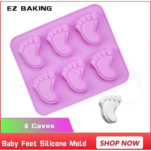 Family cake decorating Childhood series Baby Feet 3D cake Silicone nonstick bakeware chocolate silicone mold free shipping