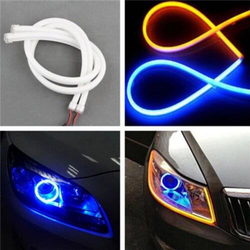 30CM DRL Flowing LED strip car Running Angel Eyes Tube Strip Daytime Lights Flexible