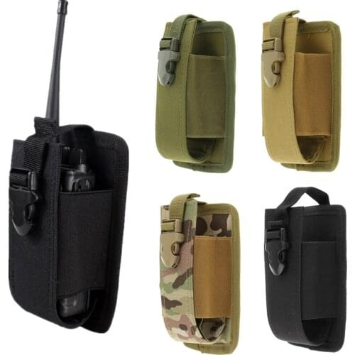 Tactical Molle Radio Walkie Talkie Pouch Holder Holster Case Bag Pocket Large for Outdoor Hunting Camping Shooting Bag Pouch