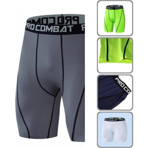 Seat Absorption Practical Mens Compression Workout Tights Shorts Polyester Gym Active Shorts Lightweight for Travel