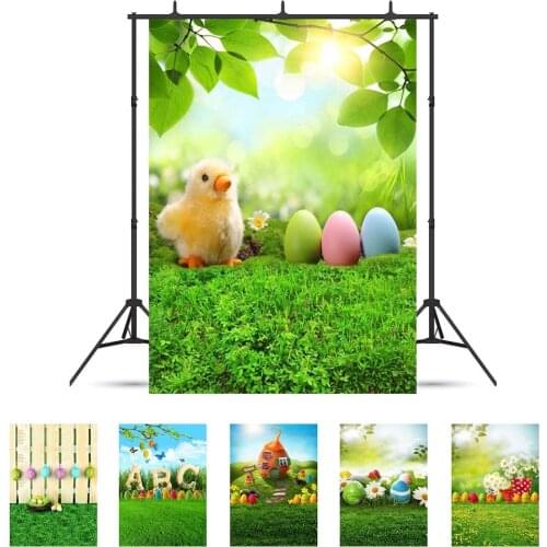 Spring Grassland Eatser Egg Vinyl Cloth Photo Backgrounds Customized Photography Backdrops For Photo Studio Baby Kids Photophone