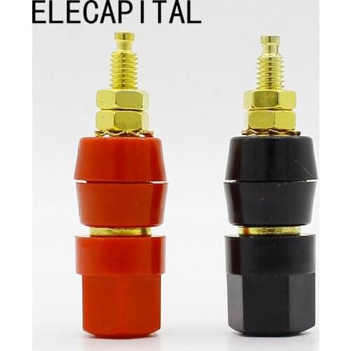 1pair(black+red) Terminals Red Black Connector Amplifier Terminal Binding Post Banana Speaker Plug Jack