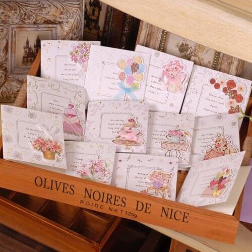 Sweet mini card with greeting message for birthday/valentine ,muilti-purpose square greeting cards