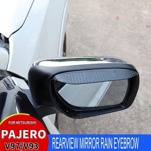 For Mitsubishi Pajero V97V93 2Pcs Car Rearview Mirror Rain Eyebrow Car Rear View Side Rain Shield Snow Guard Sun Visor