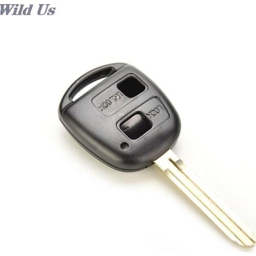 2016 Remote Key Shell Case for Toyota Avensis Yaris Auris 2 Buttons Key Cover With Button PadUncut Replacement Black