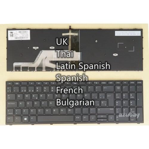 UK Thai Latin Spanish French Bulgarian Keyboard For HP Probook SN6166BL L01027-071, L01027 -051 -161 -071 -281 -031 -261 Backlit
