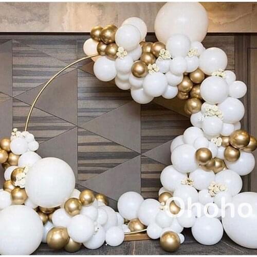 White Chrome Gold Balloon Garland Arch Set Anniversaire Mariage Wedding Bride To Be Birthday Party Decoration Baby Shower
