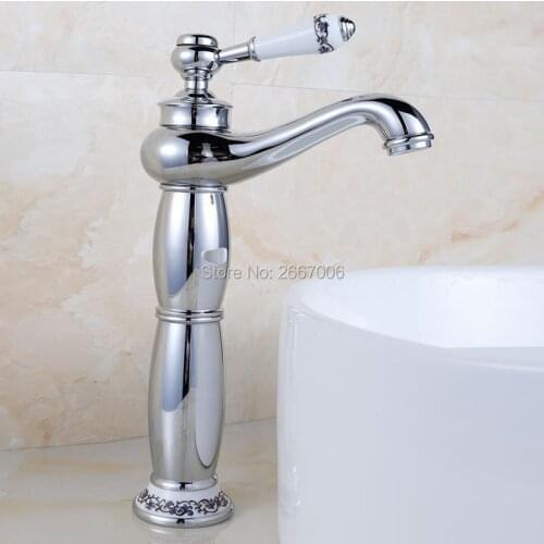 Free Shipping Discount Single Hole Mount Tap Bathroom Basin Brass Faucet with ceramic Chrome Mixer Tap Banheiro toilet tap ZR602