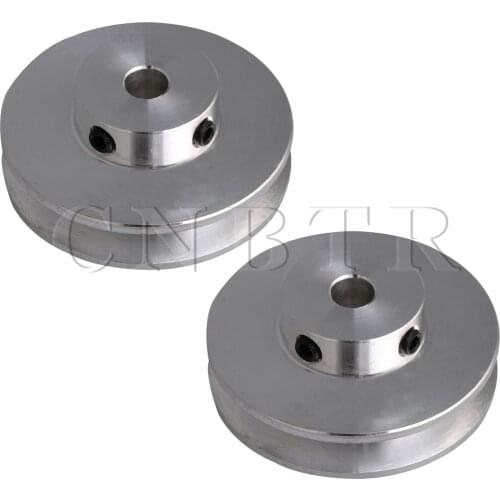 CNBTR 2Pieces Alloy 6MM Single Fixed Bore Pulley for 3-5MM PU Round Belt