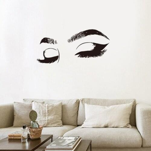 Girl sexy eyelashes eyebrows Wall Sticker girls rooms Living room Sofa background decoration Mural Decals art stickers wallpaper