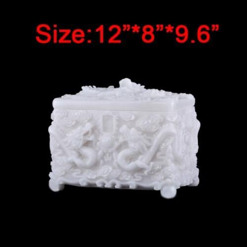 Dragons Solid Cremation Cremated Urn Ashes Carved Out Of Piece White Marble Urns