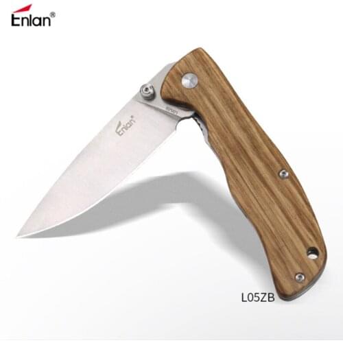Enlan L05ZB 8Cr13MoV G10 or Wood Handle Folding knife Survival Camping tool Hunting Pocket Knife tactical edc outdoor tool