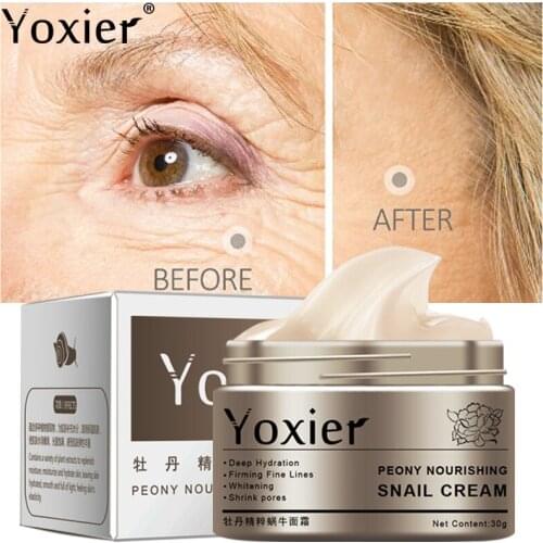 Snail Essence Face Cream Sodium Hyaluronate Anti-Aging To Remove Fine Lines Nourishes Moisturizing Facial Skin Care Products