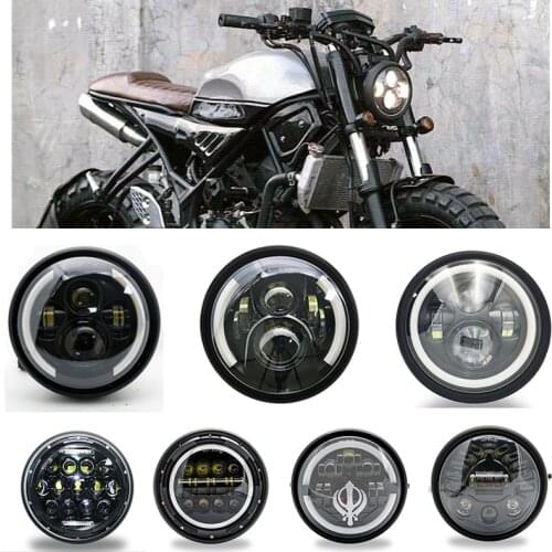 7.5 INCH Motorcycle Headlight for Harley with Halo Angel Eye DRL Lights for Honda Kawasaki Yamaha Suzuki BMW Chopper Bobber