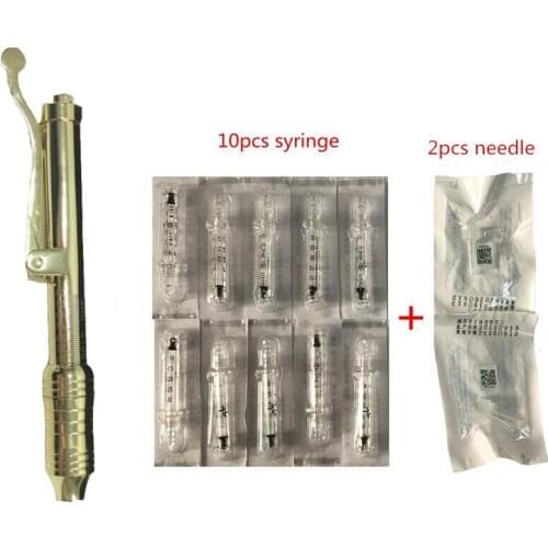 Hyaluronic pen with 10pcs Syringe and 2PCS needle free atomizer hyaluron injection pen wrinkle removal water
