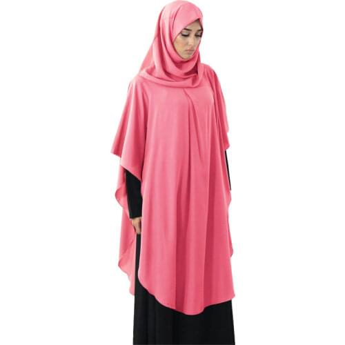 Khimar Hijab Prayer Dress Caftan Marocain Turkey Hooded Robe Ramadan Turkey Muslim Tops Womens Abayas Jilbab Islamic Clothing