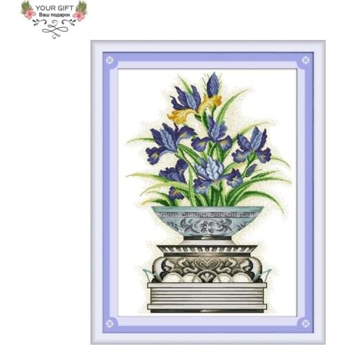 Joy Sunday H064 Free Shipping 14CT 11CT Stamped and Counted Home Decor Flower Arrangement Needlecraft Embroidery Cross Stitch