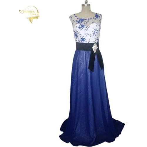 Hot Long Evening Dresses Jeanne Love HE021357 Sexy Fashion Blue Lace New Arrival Formal Evening Dresses 2019 Evening Gown