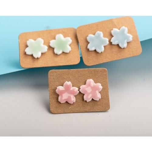 Small Flower Multicolor Forest Elements Ceramic Earrings Exquisite Porcelain Accessories Wholesale #LY220