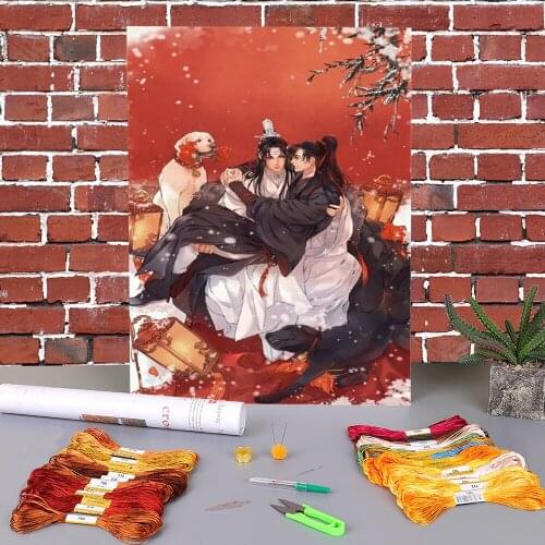 Mo Dao Zu Shi Printed 11CT Cross Stitch Patterns Embroidery DMC Threads Sewing Knitting Handiwork Hobby For Adults Stamped