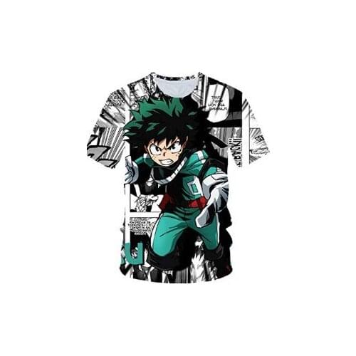 Unisex Anime Boku My Hero Academia 3D Printing Fashion Stylish Shirt Short Sleeve Costume Women Men Couple Clothing Halloween