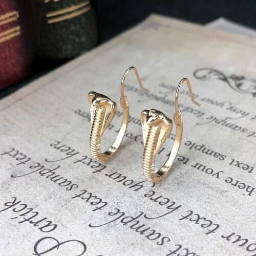 Fashion Jewelry Egyptian Style Silver Color And Gold Animal Cobra Snake Shape Dangle Hook Earrings for Women