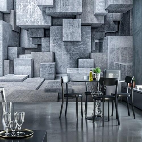 Custom Photo 3D Space Modern Minimalist Gray Marble Brick Wallpaper For Living Room Sofa Bedroom Home Decor Wall Mural