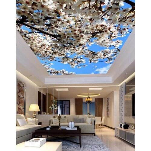 Custom 3d room wallpaper landscape ceilings Beautiful flowers sky ceiling 3d wallpaper nature Home Decoration