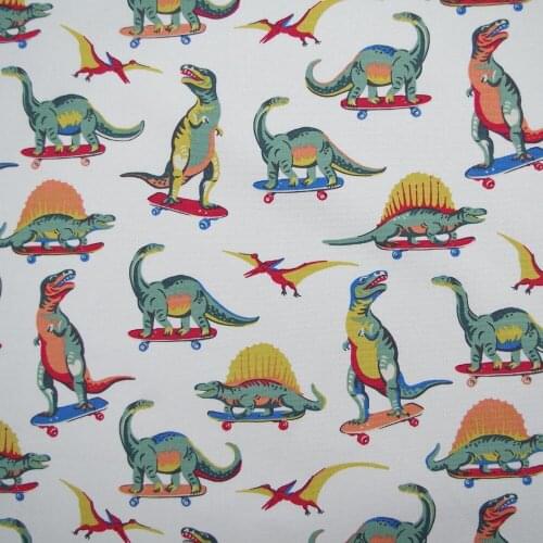 1 yard Cotton Canva Fabric for Sewing,Pathwork,Bag,Curtain,Hadmaking - Dinosaur (width=145cm)