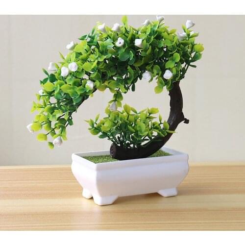 1Pc Realistic Artificial Plant Bonsai Fake Flower Potted Desk Ornament Home Hotel Garden Decor Gift Искусственный бонсай