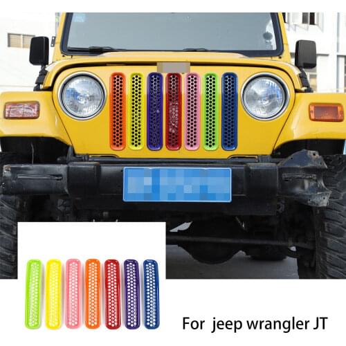 Front Grill Mesh Inserts Clip-in Honeycomb Grille 1997-2006 For Jeep Wrangler TJ