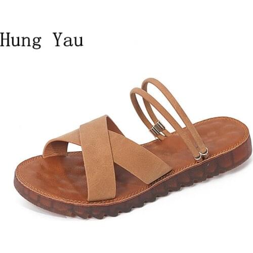 Woman Sandals Shoes Flip Flops 2019 Summer Style Platform Gladiator Flat Women Fashion Slippers Breathable Comfortable