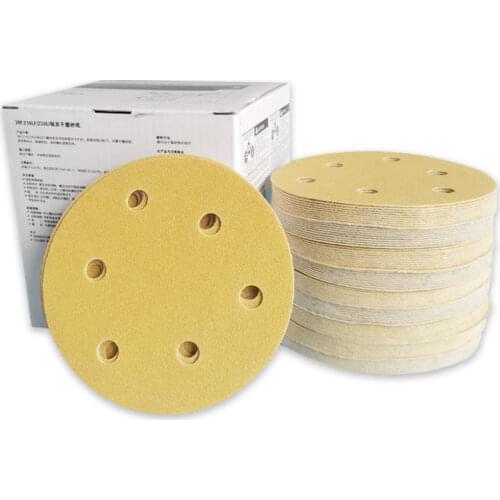 100pcs 3m 5" 125mm Sandpaper Round Shape Sanding Discs Hook Loop Sanding Paper Buffing Sheet Sandpaper Sander Polishing Pad
