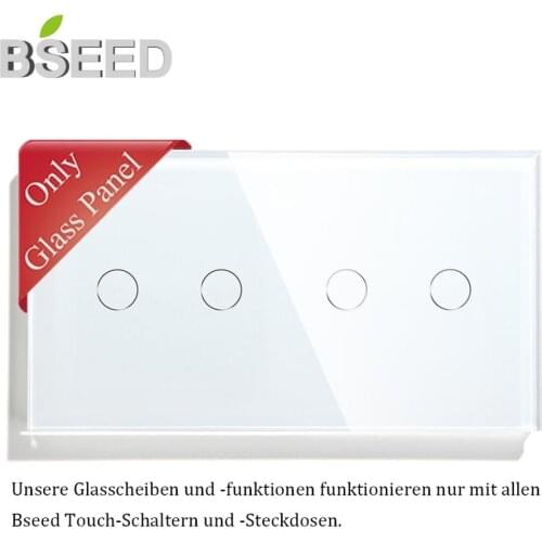 BSEED Glass Pearl Crystal Glass Single Glass Panel EU 157mm EU Standard White Black Gloden Glass Panel Only 3 Colors