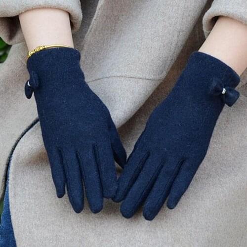 Spring and Autumn New Fashion Cashmere Thin Gloves Play Mobile Phone Ladies Clothing Finger Gloves D1