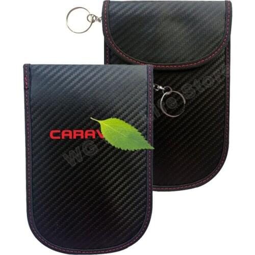 Car Signal Blocking Shield Case for Dodge Caravan Carbon Fiber Pattern Car Shielding Pouchs Auto Accessories
