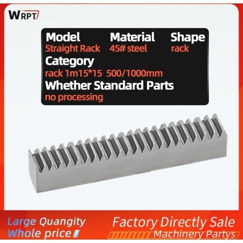 1pc High precision spur gear rack and pinion module 1 size 15*15 length 500/1000mm for cnc cutting machine