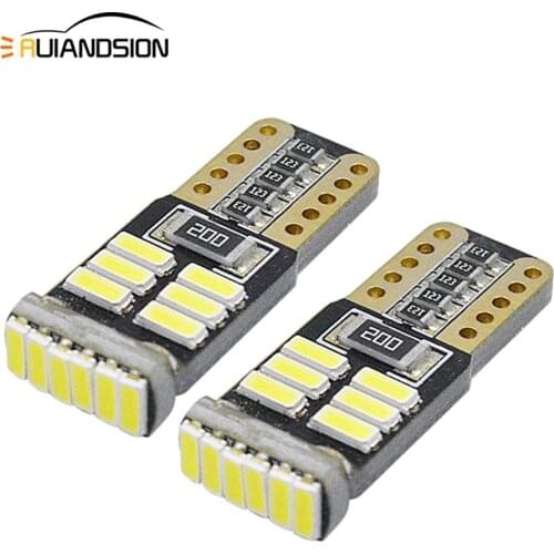 2pcs 1.44W W5W T10 501 3014 18SMD LED Canbus Light Bulb Car Interior Dome Trunk Lamp Parking Lights AC12V 194 168 2825 White
