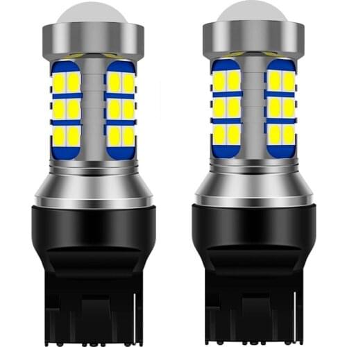 2pcs T20 7440 W21W WY21W Super Bright 3030 LED Car Tail Brake Lights Turn Signal Bulbs Auto Backup Reverse Lamp Red White Yellow