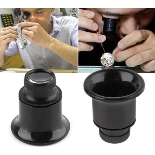 20X Jeweler Watch Magnifier Tool Monocular Magnifying Glass Loupe Lens Black X4YD