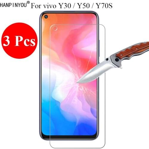 3 Pcs/Lot New 9H 2.5D Tempered Glass Screen Protector For vivo Y30 Y30i Y50 / Y70S Y51S IQOO U1 Protective Film + Clean Tools