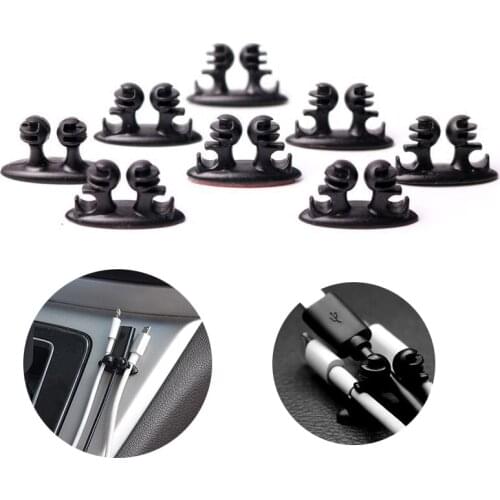 8pcs New Style Car Wire Cord Clip Cable Holder Charger Line Clasp Clamp Headphone/USB Cable Organizer Cable Clip Car Accessories