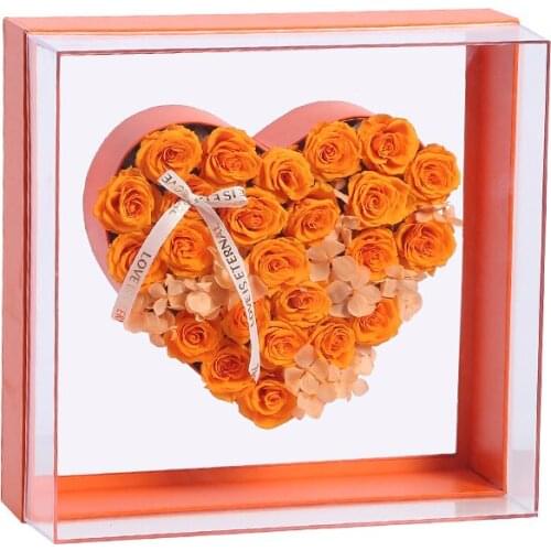 Acrylic Flower Box Rose Bouquet Gift Packaging Box Empty Transparent Valentines Day Surprise Boxes