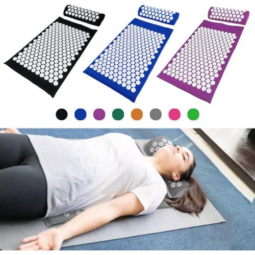Procircle Yoga Mat Acupressure Mat Points Therapy Massager For Body Relaxation Self-myofascial Release with Pillow