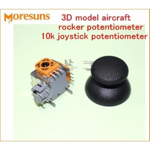 Free Ship 2pcs 3D Model aircraft rocker Potentiometer 10k Joystick Potentiometer Game machine potentiometer with switch and cap