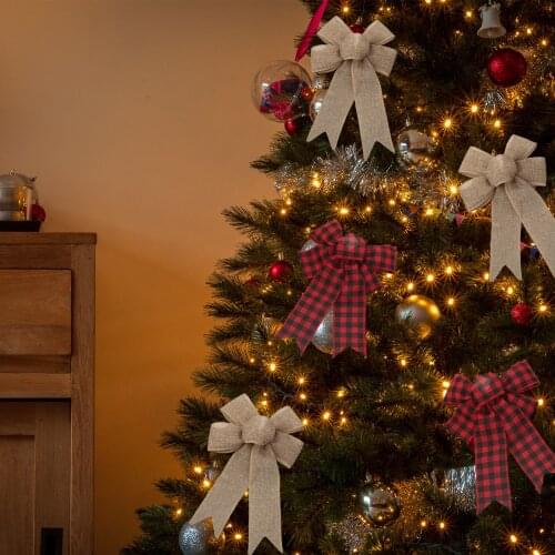 Christmas Large Red Bowknot Xmas Gifts and Decorations New Bow for Tree Wreath Ornaments Large Bows New Year Party Wedding Decor